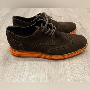 Cole Haan Lunargrand Brown Orange Oxford Wingtip shoes